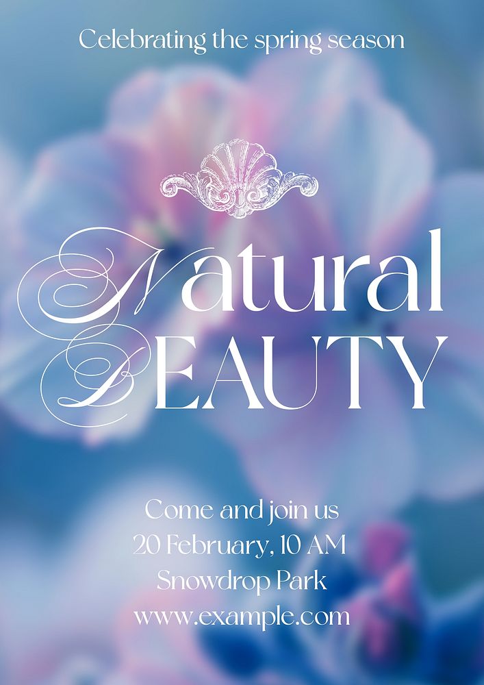 Natural beauty poster template, editable design