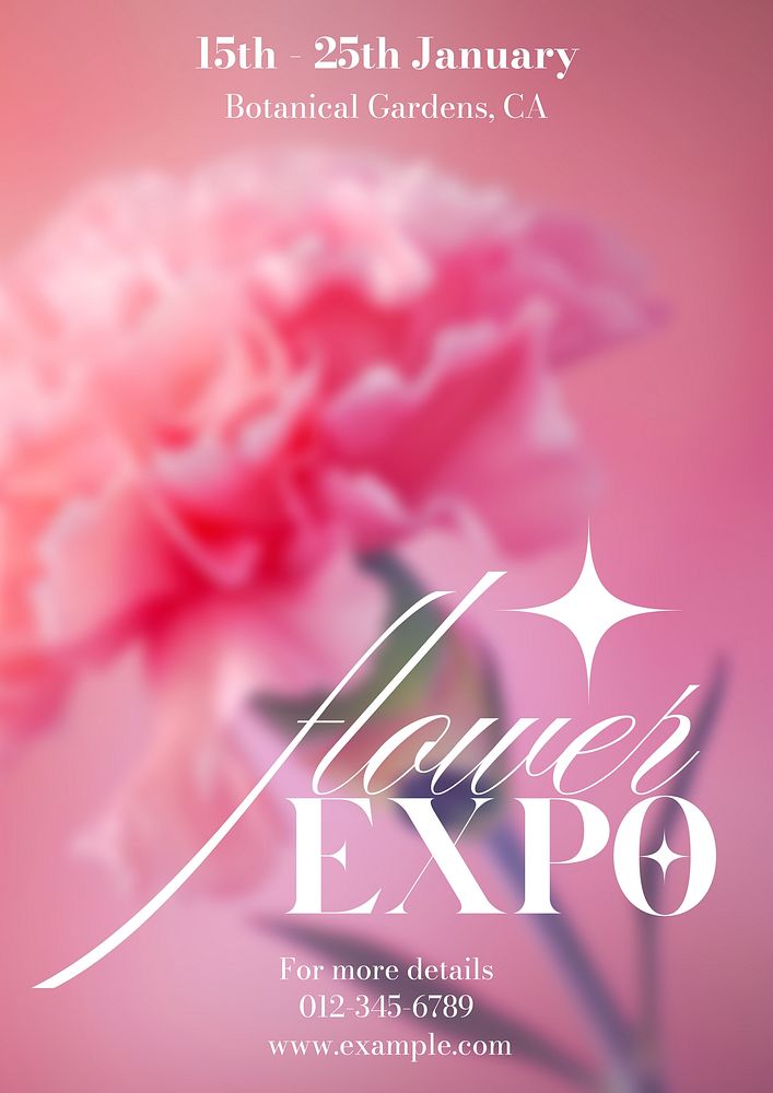 Flower expo poster template  design