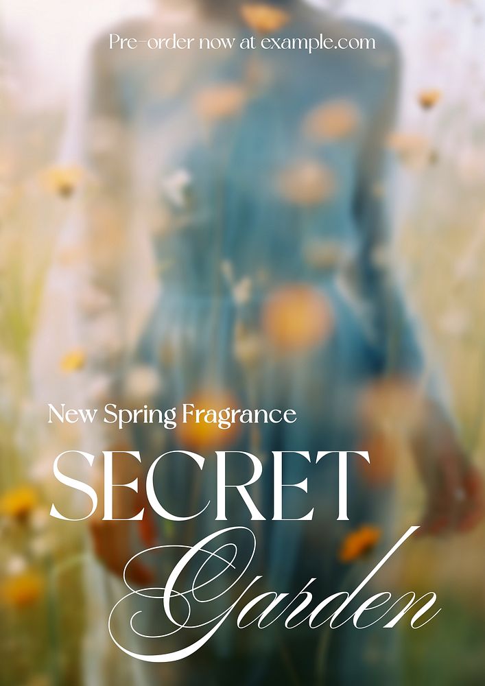 Spring fragrance poster template  design