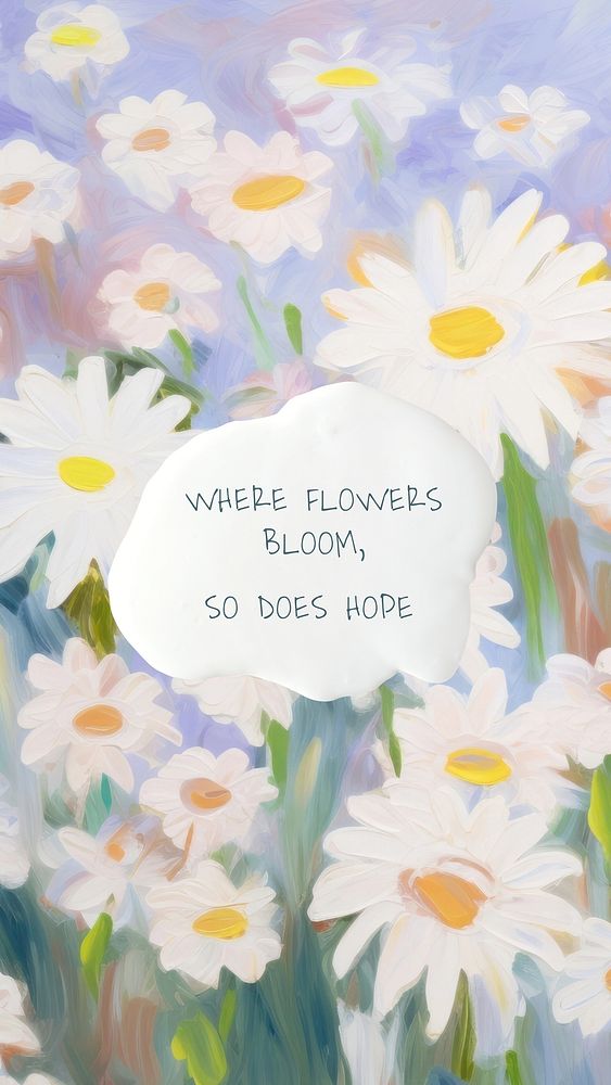 Flower quote mobile wallpaper template