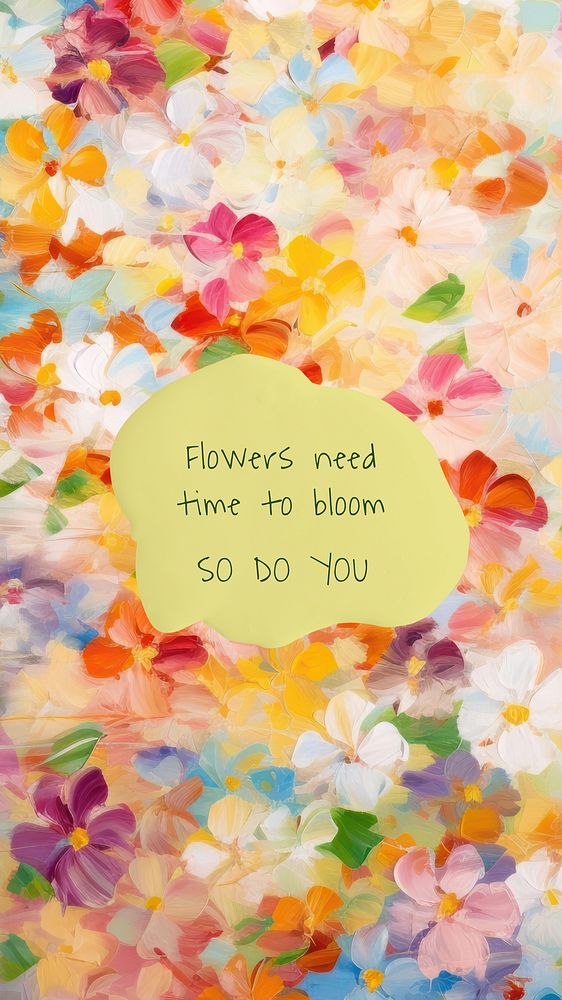 Flower & motivational quote mobile wallpaper template