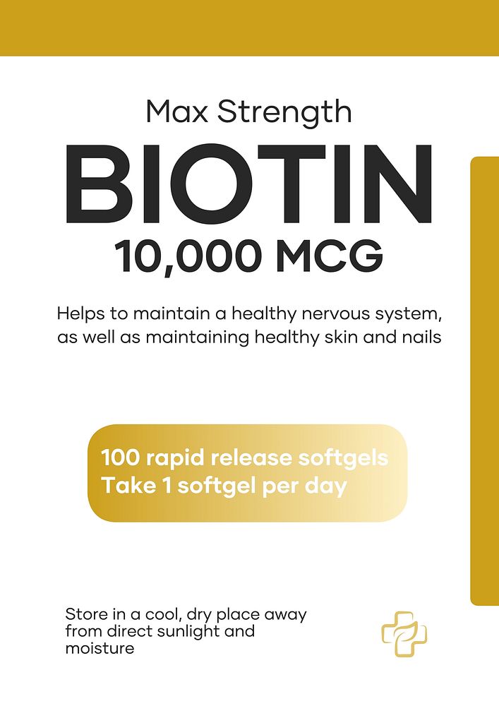Biotin supplement label template