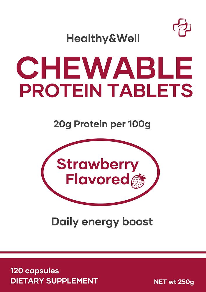 Protein tablets label template