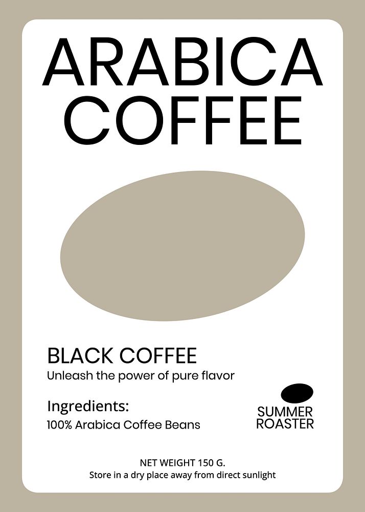Black coffee label template   branding design