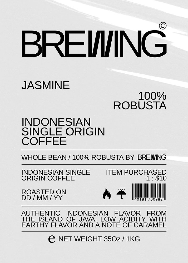 Coffee  label template   branding design