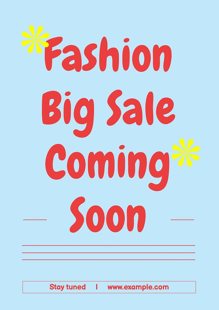 Fashion big sale poster template