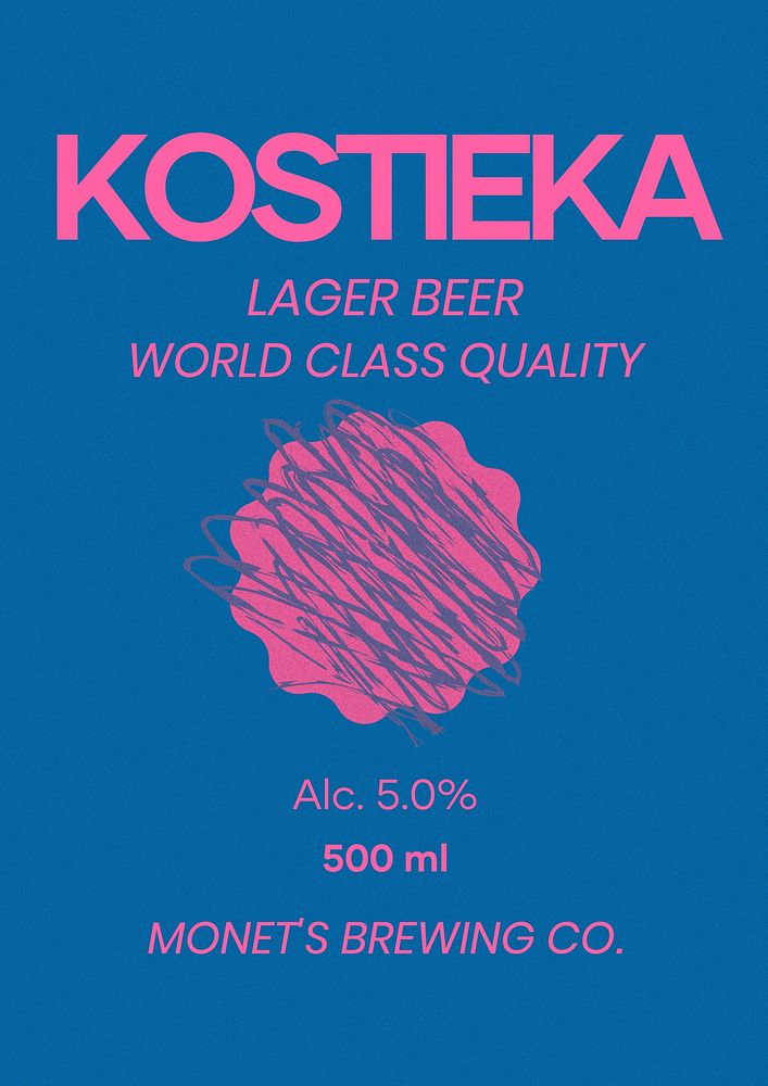 Beer  label template, editable  branding design