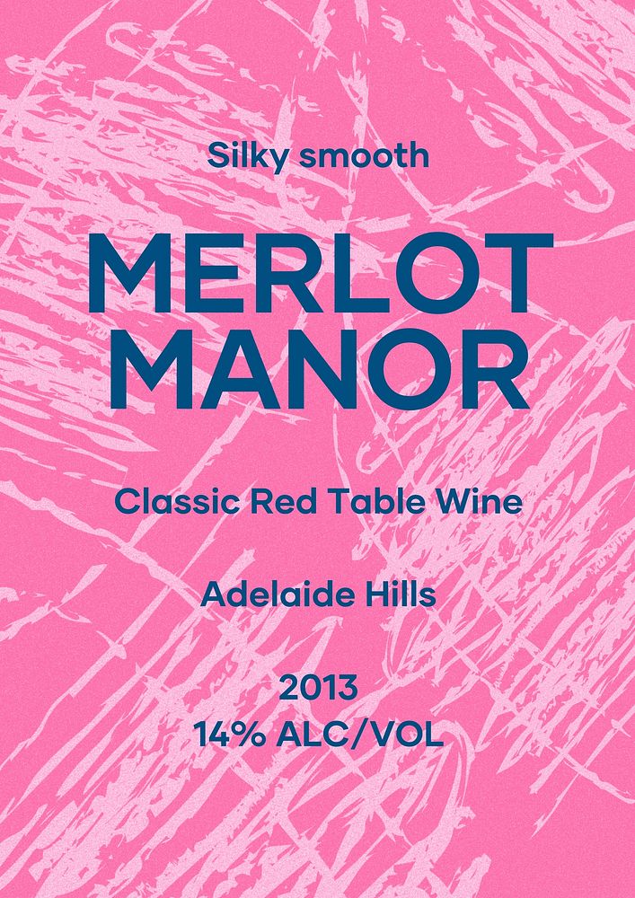 Merlot Manor wine label template, editable  branding design