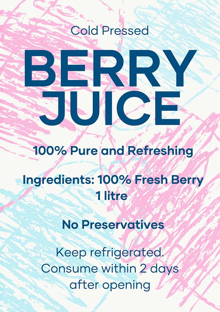 Juice label template, editable  branding design