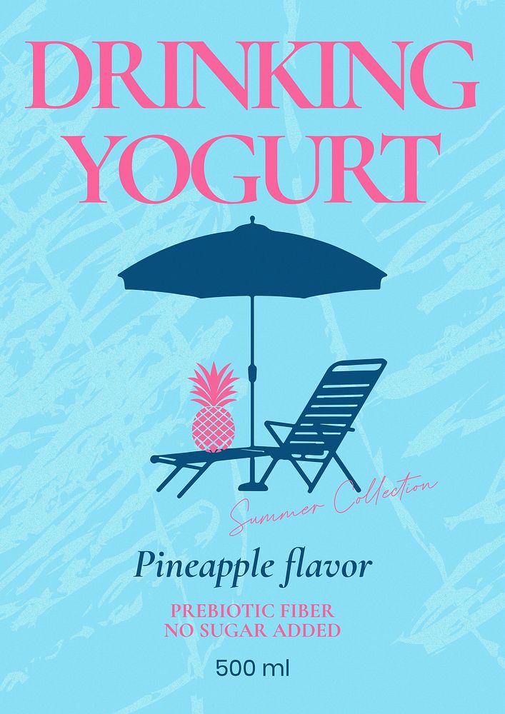 Drinking yogurt label template, editable  branding design
