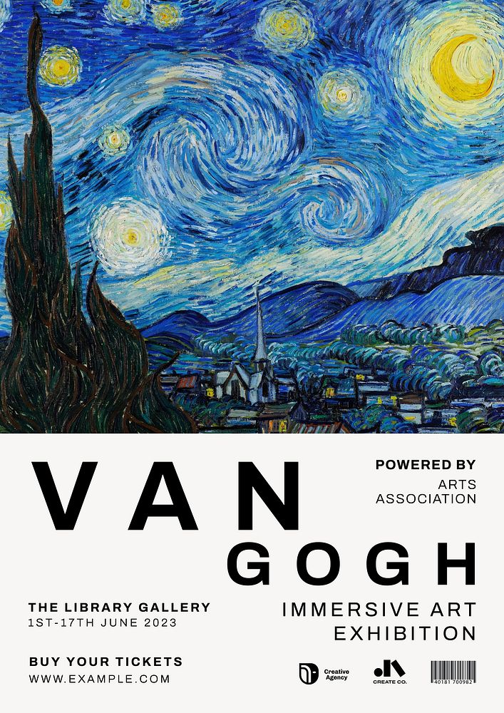 Van Gogh exhibition poster template
