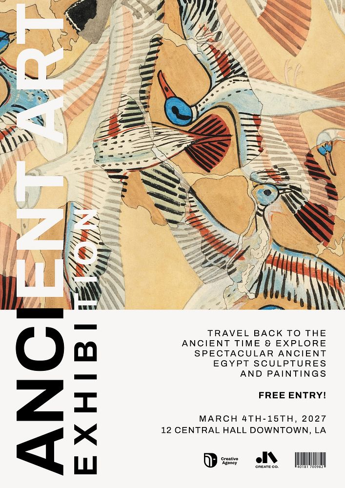 Ancient art exhibition poster template