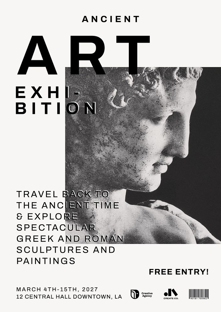 Ancient art exhibition poster template