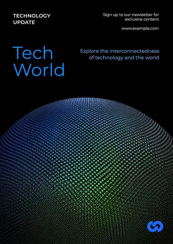 Tech world poster template, editable design