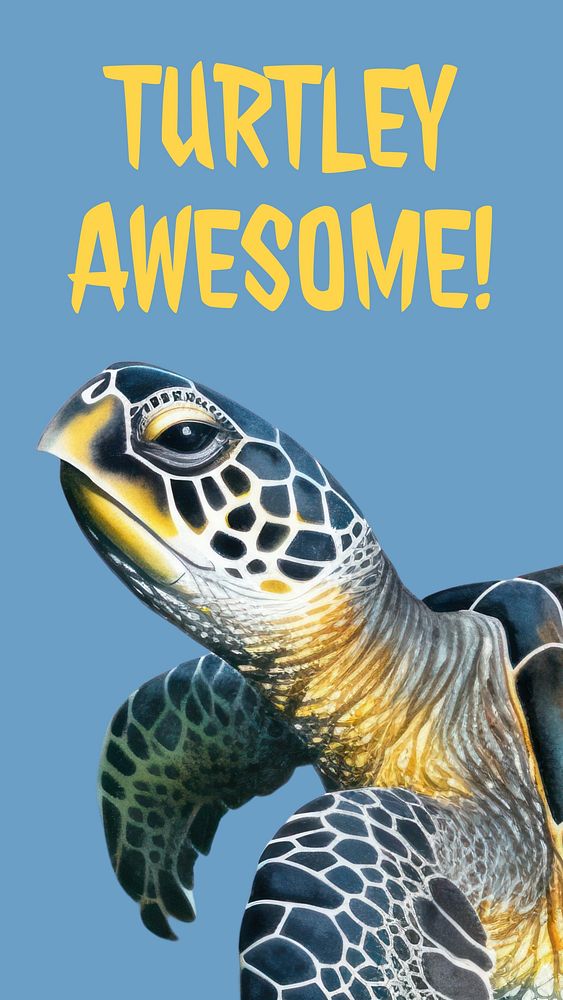 Turtle pun quote  mobile wallpaper template