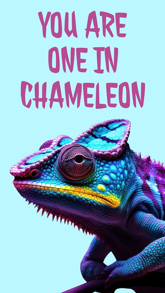 Chameleon pun quote  mobile wallpaper template