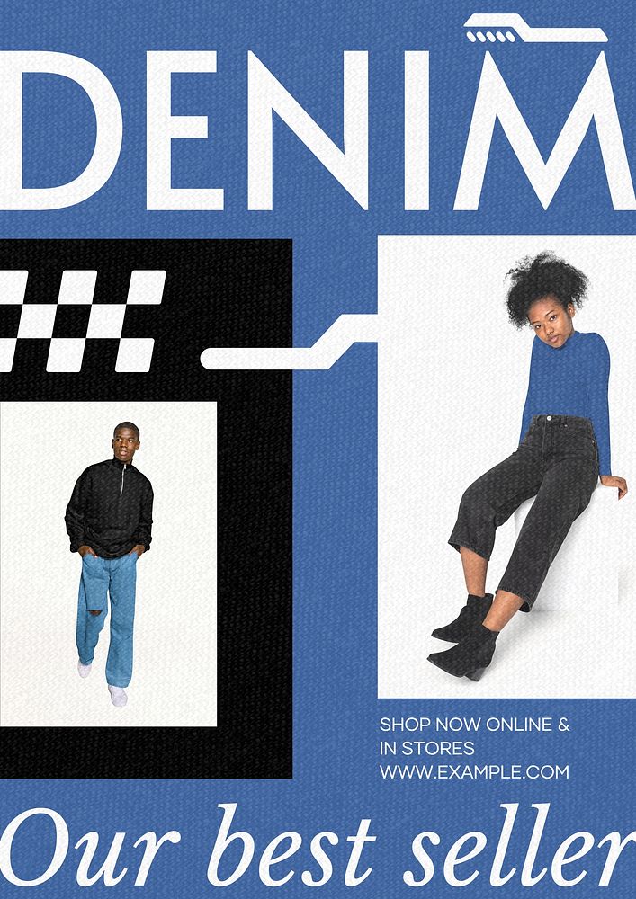 Denim & jeans poster template
