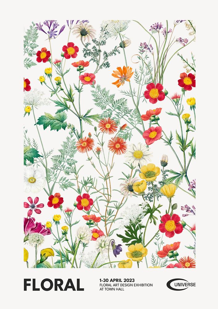 Floral poster template