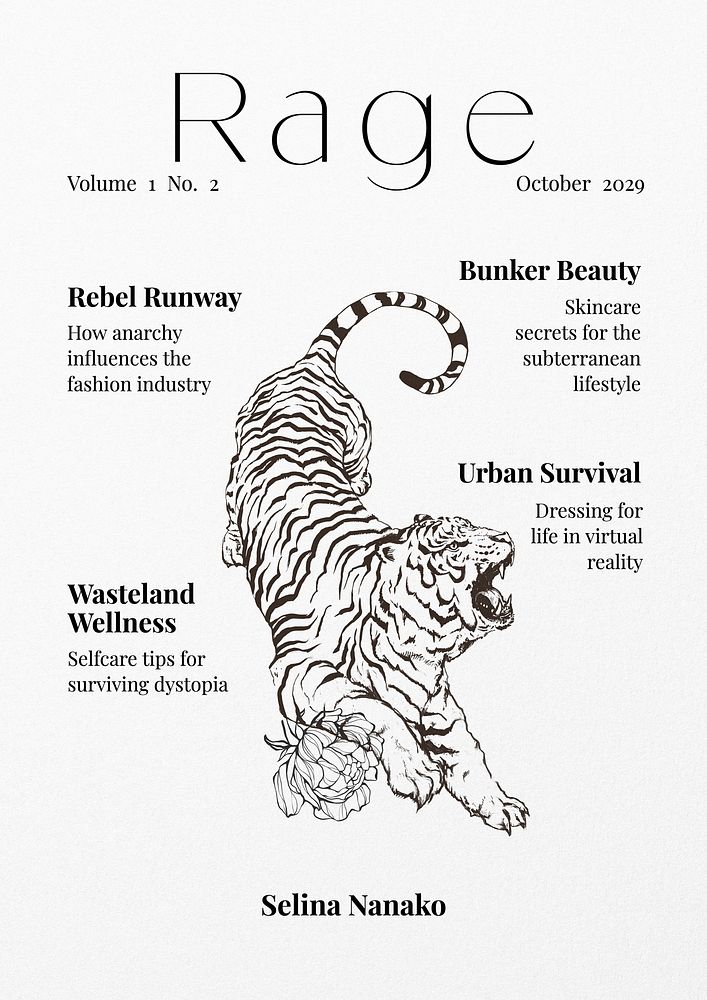 Magazine book cover template