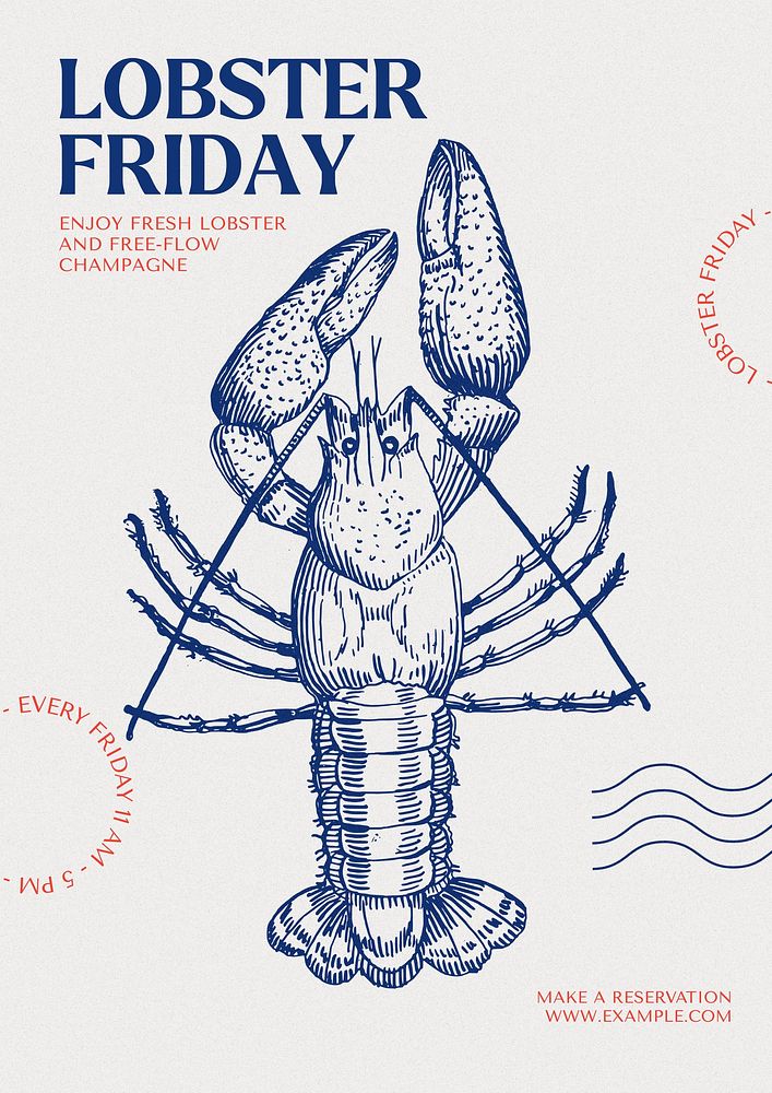 Lobster friday poster template