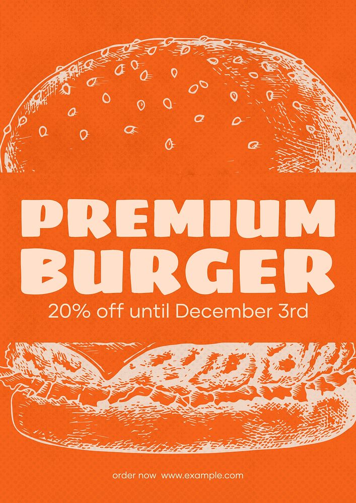 Premium burger poster template