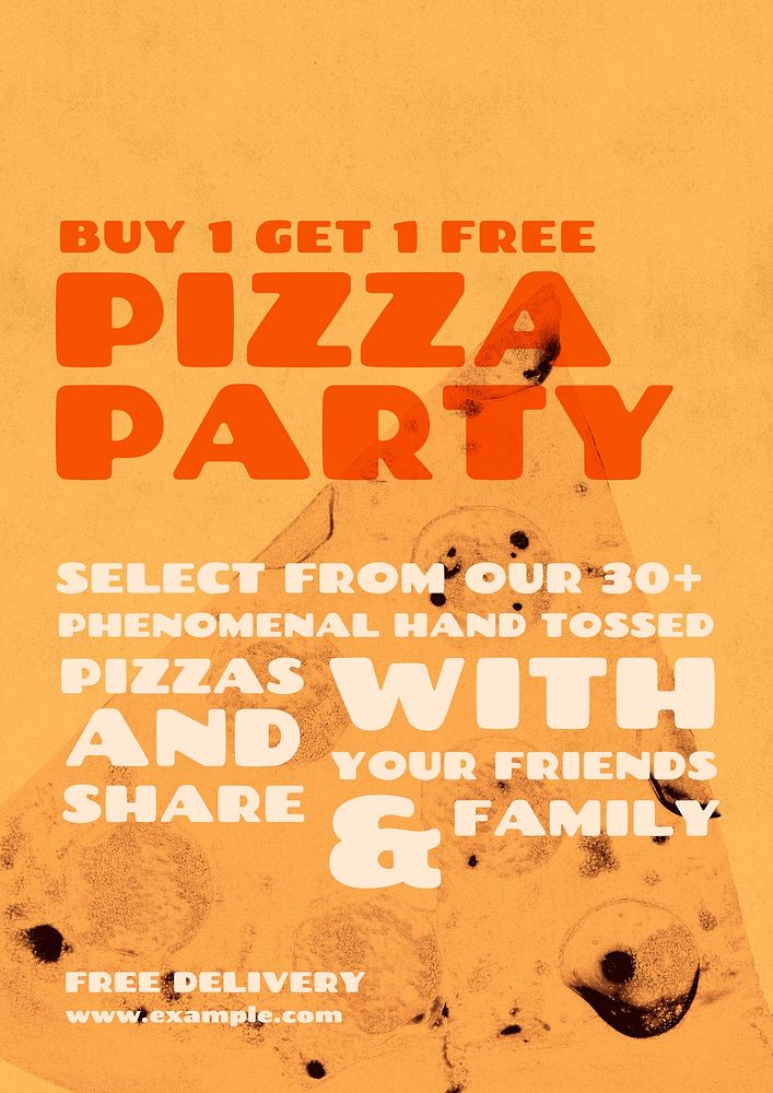 Pizza party poster template