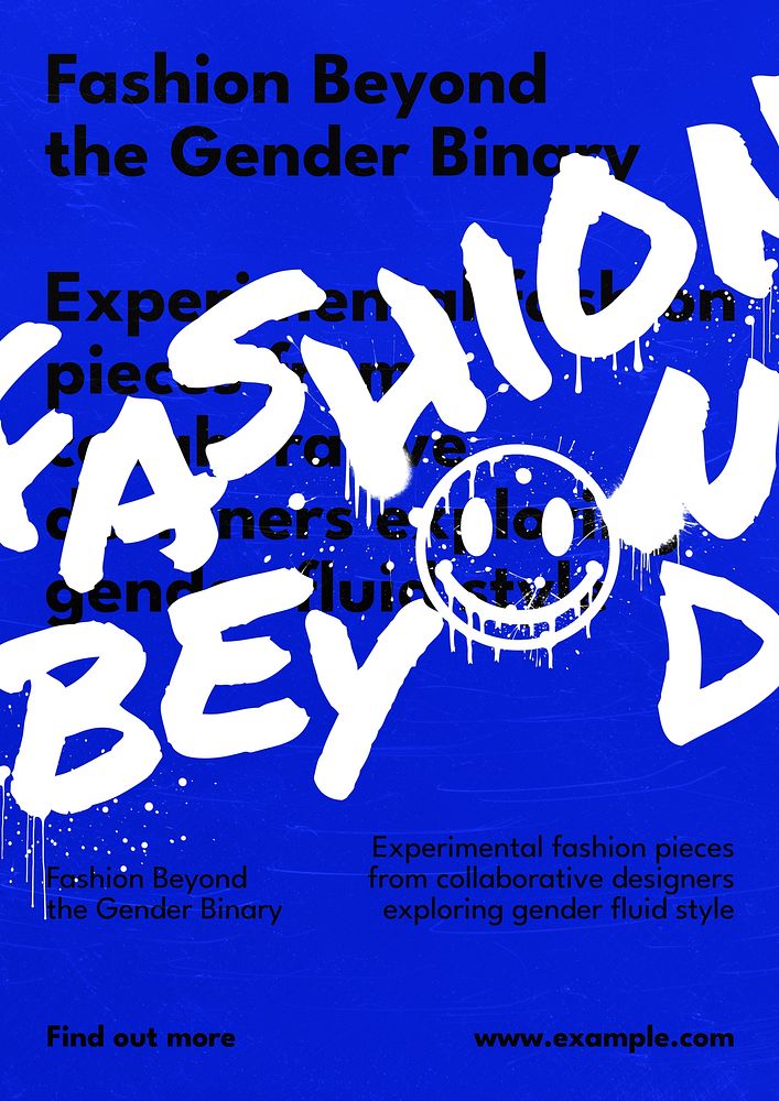 Fashion beyond gender poster template