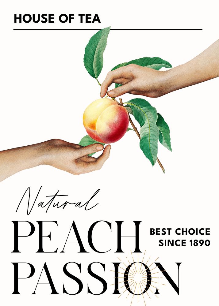 Peach tea label template