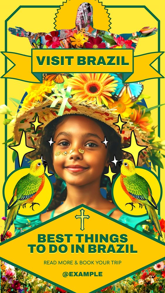 Visit brazil facebook story template free photo rawpixel