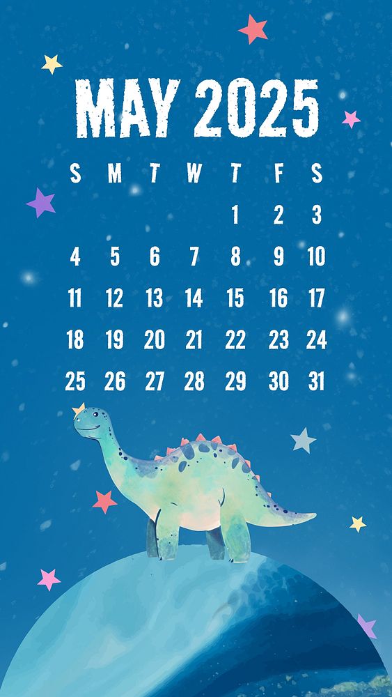 May 2025 calendar mobile wallpaper template
