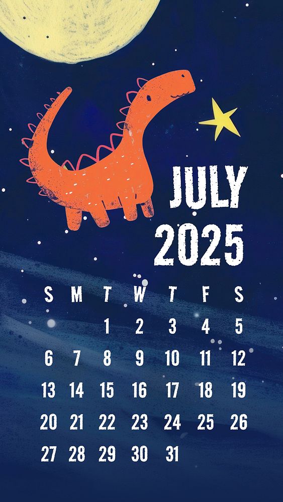 July 2025 calendar mobile wallpaper Free Photo rawpixel