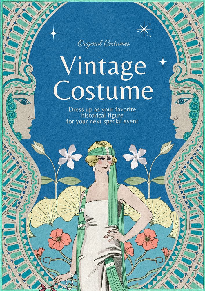 Vintage costume poster template