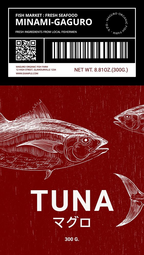 Tuna label template
