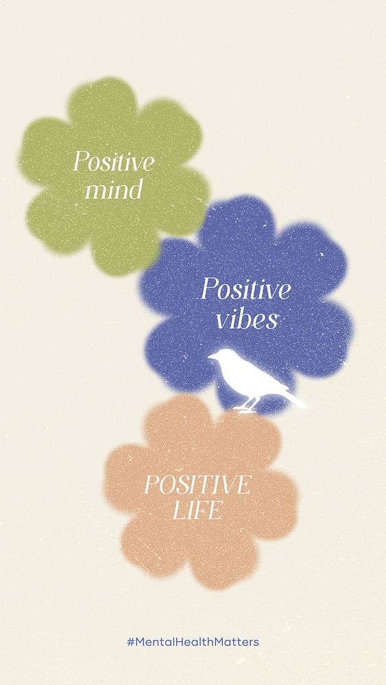 Positive mind mobile wallpaper template