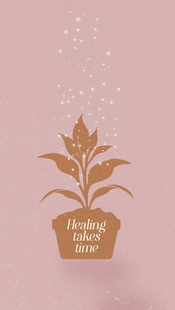 Mental health & healing quote mobile wallpaper template
