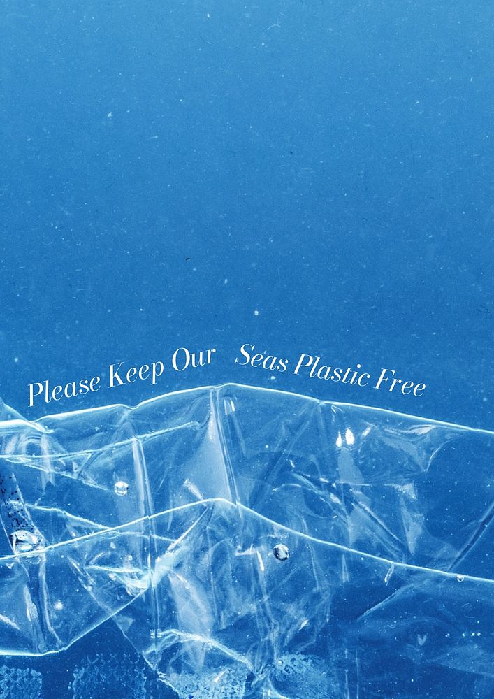 Plastic & sea poster template