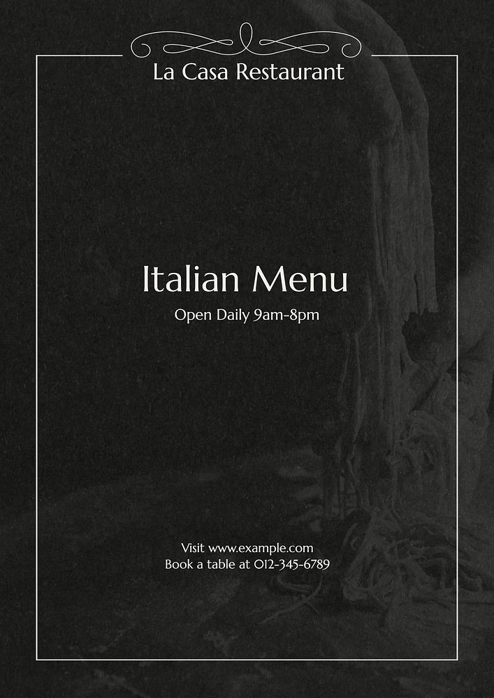 Italian food menu template