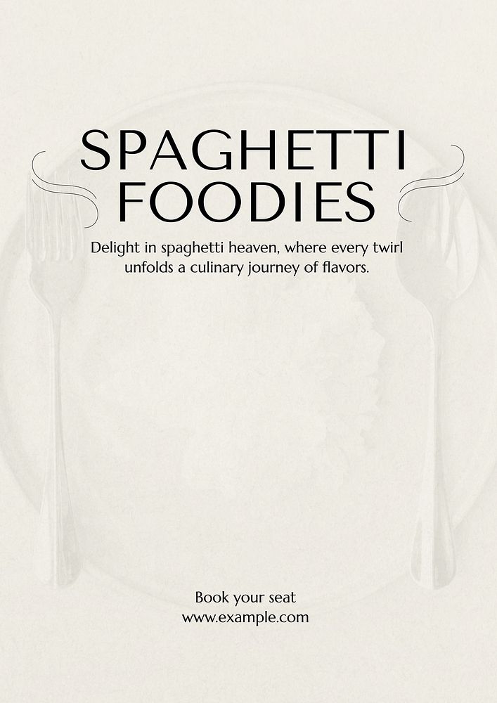 Spaghetti foodies poster template