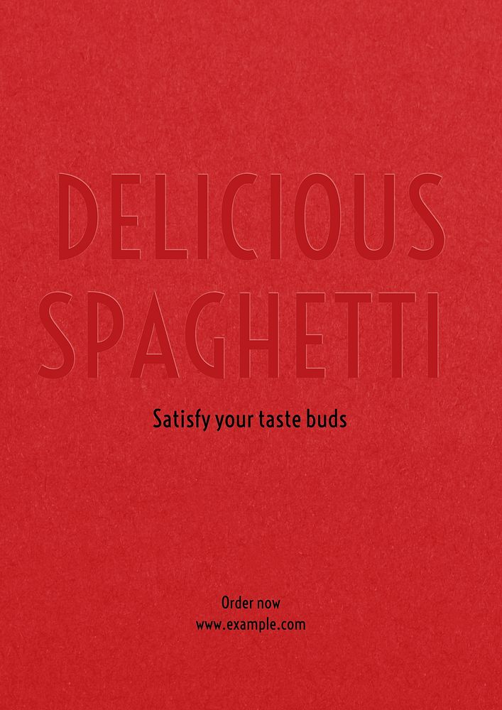 Delicious spaghetti poster template