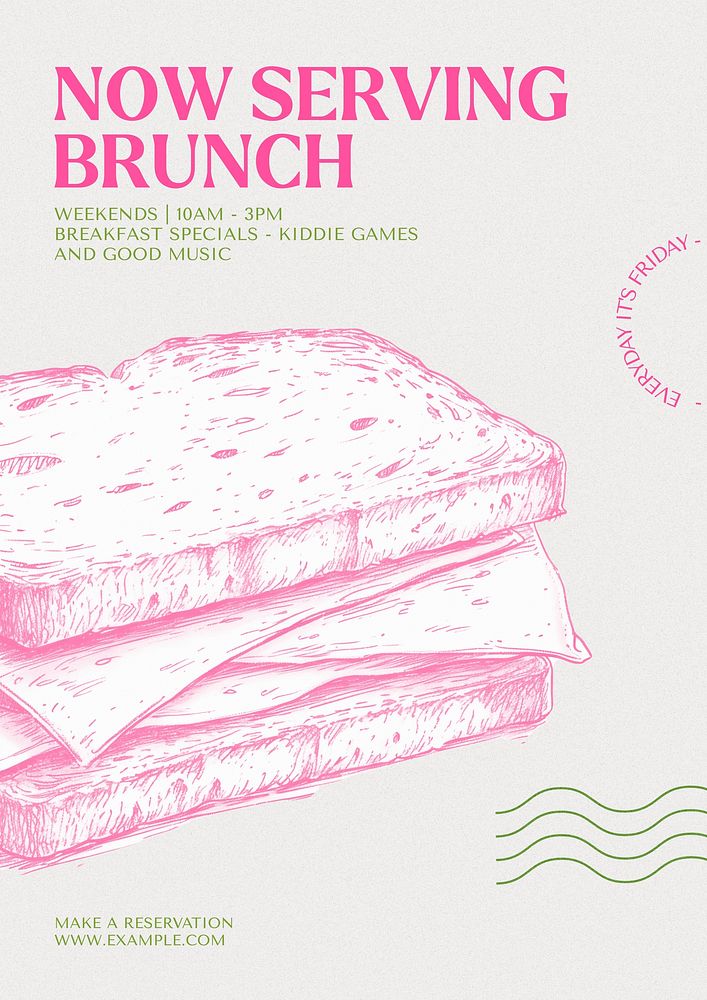 Now serving brunch poster template