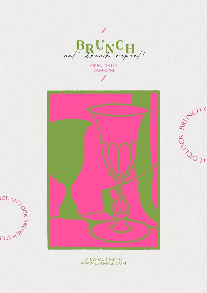 Brunch restaurant poster template