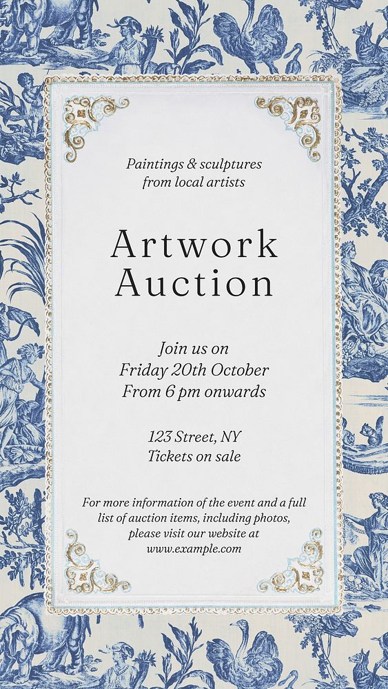 Artwork auction Instagram story template