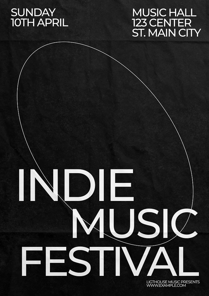 Indie music festival poster template