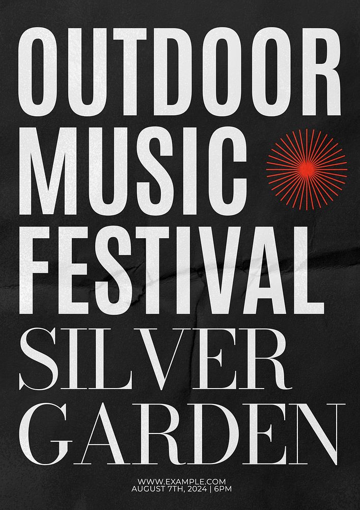 Outdoor music festival poster template