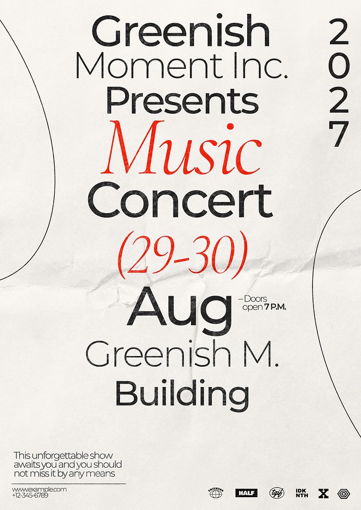 Music concert poster template