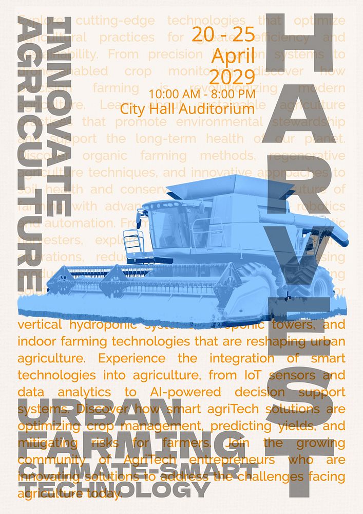 Urban agriculture poster template