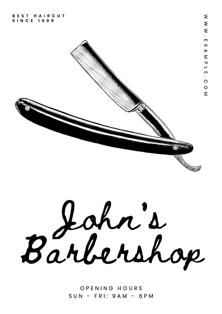 Barber shop poster template