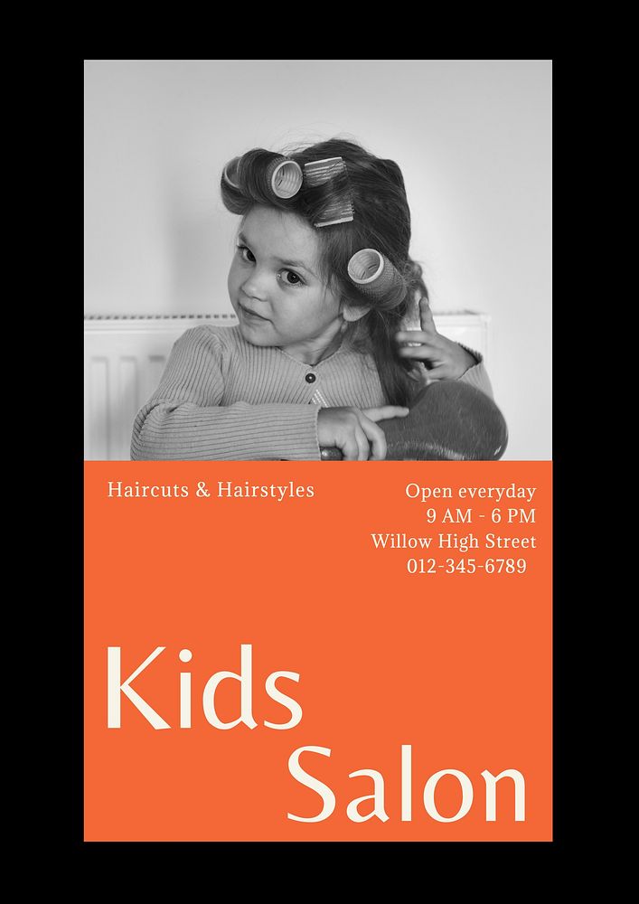 Kids salon poster template