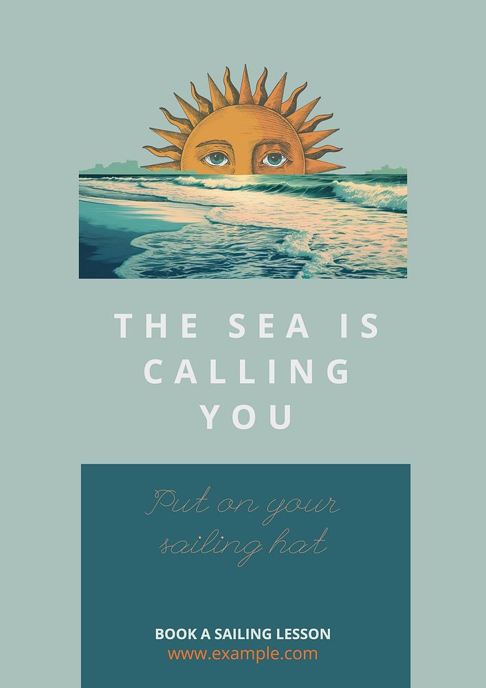 Sailing lessons poster template