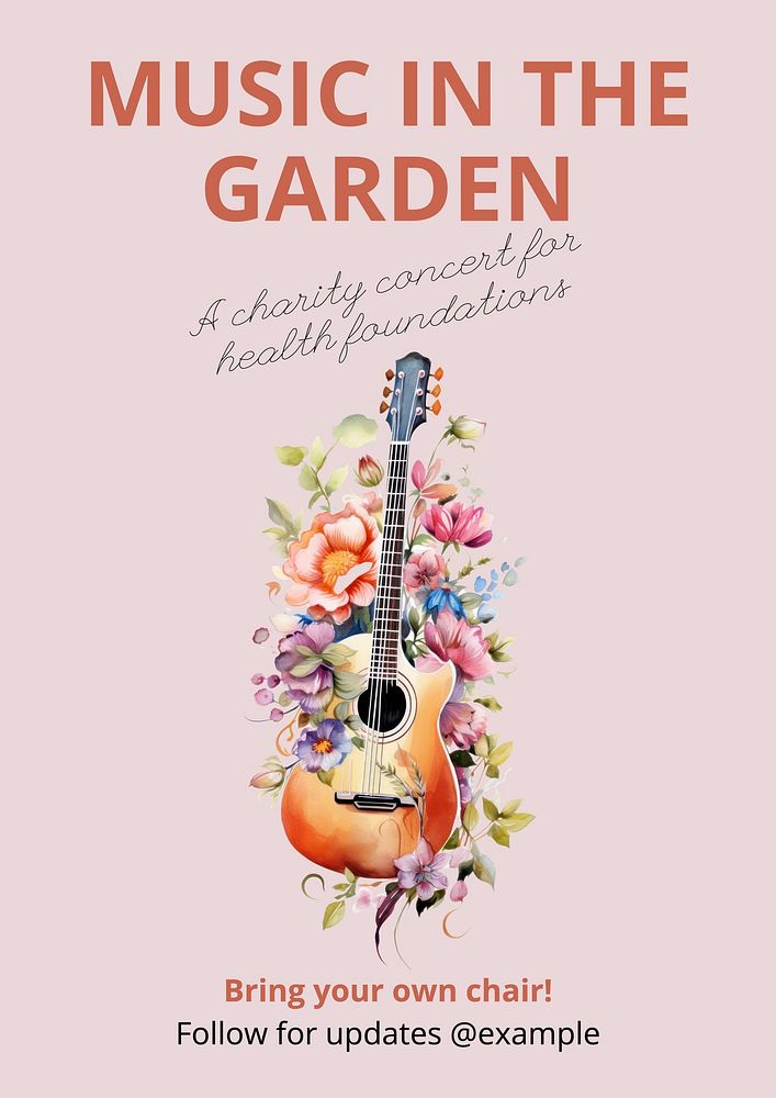 Garden music poster template and design